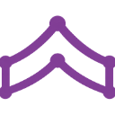 Purple chevron arrow pointing upwards with a clean, flat design.