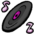 MusicRecordSpin animated GIF emoji - L Y R 1 C  𓏵 F E V 3 R