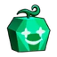 Green faceted gem with star-shaped eyes and a wide, happy smile.