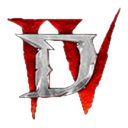 A metallic silver letter D overlaid on three sharp, vertical red claw marks.