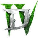 A metallic letter D is wrapped in thick, textured green vines.