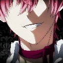 Anime character showing a sharp-toothed mischievous smirk.