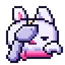 A white rabbit character covering its face with its hand in a gesture of frustration.