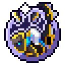 Magical artifact circular icon with gold trim and a glowing white star at the top.