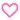 Two simple pink heart outlines side by side.
