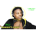 Young man wearing headphones looking away with a blank and unimpressed expression.