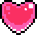 A series of pink pixel hearts pulsing and changing shape.