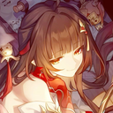 Anime girl with brown hair wearing a smug, mischievous smirk.
