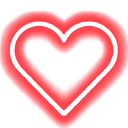 Heart symbol with a thick red outline and a white inner border.
