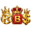 Letters R, B, and a dollar sign each topped with a golden crown.