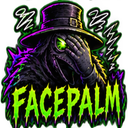 Plague doctor wearing a top hat and mask covering their face with one hand in a gesture of disappointment.