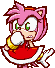 A pink hedgehog character looking anxious with one hand near her mouth.