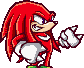 Knuckles the Echidna in a pixel art style, standing in a fighting stance with a determined expression.