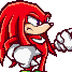Knuckles the Echidna in a pixel art style clenching his fist with an angry, determined expression.