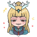 Anime character with blonde hair and a smug, mischievous smirk.