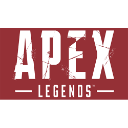 Logo with white distressed text reading APEX LEGENDS on a dark red background.