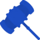 Gavel in a solid blue pixel art style.