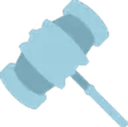 Gavel positioned diagonally against a dark background.