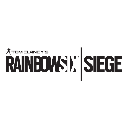 Rainbow Six Siege logo text in white font on a black background.
