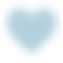 Heart shape colored in a soft light blue.