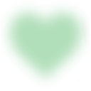 Heart shape colored in a soft pastel green.