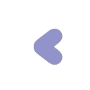 Purple heart shape pointing to the left.