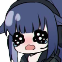 Anime girl with a distressed face and large, dark, flowing tears.