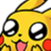 A yellow creature with large, sparkling eyes and a wide, happy open-mouthed expression.