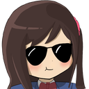 Anime girl wearing dark sunglasses with a smug, self-satisfied facial expression.