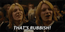 Fred and George Weasley looking unimpressed and saying that is rubbish.