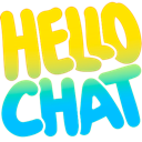 The words Hello Chat in a bold, colorful gradient font.