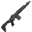 Tactical rifle depicted in a dark pixel art style.