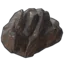 A jagged piece of gray and brown metal ore.