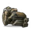 A metallic armored fist in a pixel art style against a dark background.