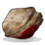 Rock with a rough brown top and a smooth red base.