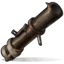 Rocket launcher weapon angled diagonally against a dark background.
