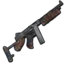 A pixel art submachine gun angled toward the upper right.