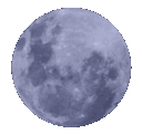 Four moon phases showing a transition from full moon to crescent in shades of blue and gray.
