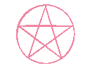 Two identical pink pentagrams drawn in a simple pixel art style.