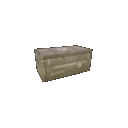 A small pixelated wooden crate with a simple design.
