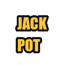 The word JACKPOT written in bold yellow block letters with a thick black outline.