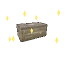 A brown wooden chest surrounded by floating yellow sparkles.