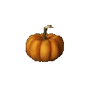 Pumpkin bouncing up and down in a rhythmic motion.