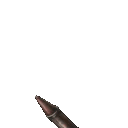 A series of brown pixelated missiles ascending diagonally with orange exhaust trails.