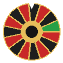Roulette wheels spinning in a sequence of red, black, and green segments with gold accents.