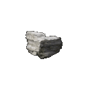 A small, textured gray and black rock fragment rotating continuously in a loop.