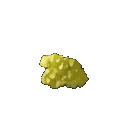 A small, pixelated golden cluster that pulses and sparkles with light.