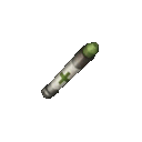 A horizontal row of four identical pixel art medical syringes with green caps and a green cross symbol.