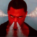 A man with a bright red face is steaming from his ears and nostrils in a display of intense anger.