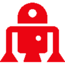 A red silhouette of an astromech droid on a black background.
